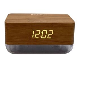 👠 Brookstone Brown and White Accent Clock with LED Display